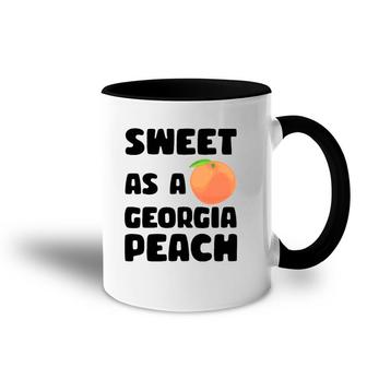 Sweet As A Georgia Peach Funny Georgian Gift Georgia Peach Accent Mug | Mazezy