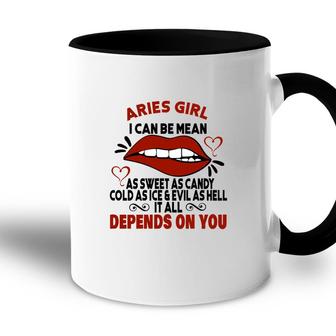 Sweet As Candy Cold As Ice Aries Girl Lip Birthday Gift Accent Mug - Seseable