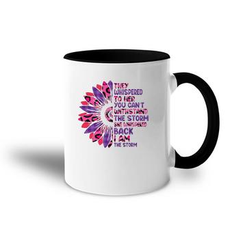 They Whispered To Her You Cannot Withstand The Storm Leopard Accent Mug