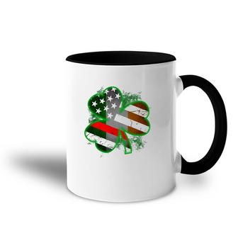 Thin Red Line St Patrick's Day Honoring Firefighters Accent Mug | Mazezy