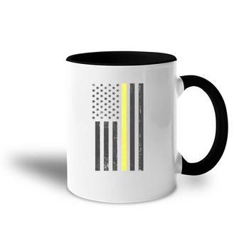 Thin Yellow Line 911 Police Dispatcher Usa Flag Pullover Accent Mug | Mazezy