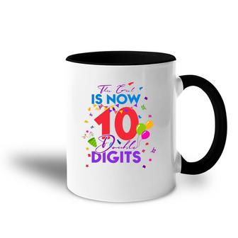 This Girl Is Now 10 Double Digits Birthday 10Th Gift 10 Years Old Accent Mug - Seseable