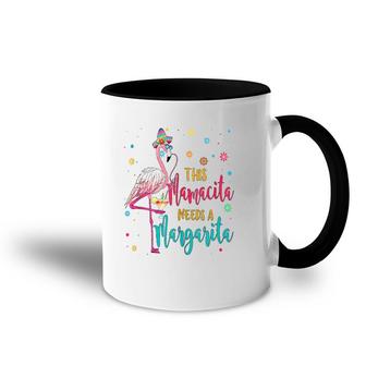 This Mamacita Needs A Margarita Flamingo Drinking Tee Accent Mug | Mazezy