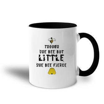 Though She Bee Little Be Fierce Beekeeper Accent Mug | Mazezy