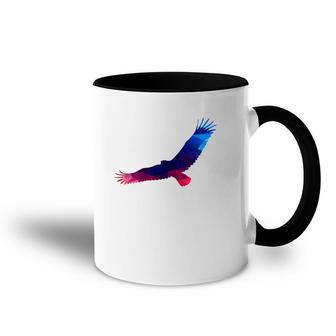 Trippy Magical Flying Eagle Wings Silhouette Accent Mug | Mazezy