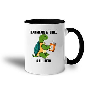Turtles And Reading Funny Saying Book Accent Mug | Mazezy