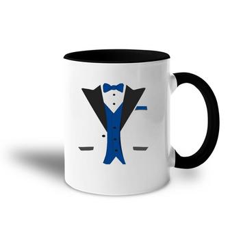Tuxedo Halloween Wedding Groom Costume Blue Funny Accent Mug | Mazezy