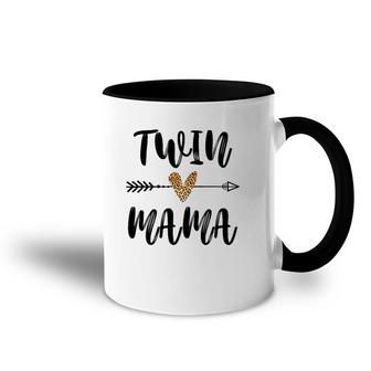 Twin Mama Mother's Day Funny Leopard New Mom Of Twins Accent Mug | Mazezy