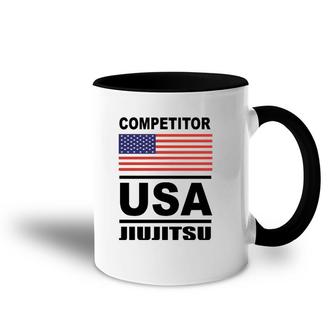 Usa Bjj Competitor Usa Jiu Jitsu Accent Mug | Mazezy