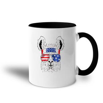 Usa Patriotic Llama July 4Th Alpaca Accent Mug | Mazezy