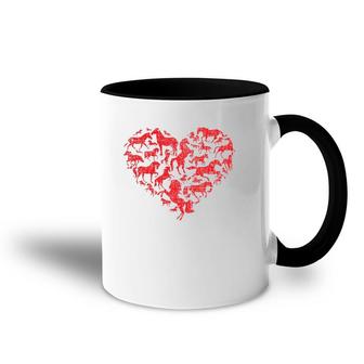Valentine's Day I Love Horses Distressed Heart Equestrian Accent Mug | Mazezy