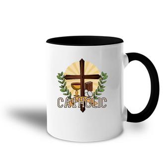 Venite Adoremus Catholic Believer God Pray Cross Gift Accent Mug | Mazezy