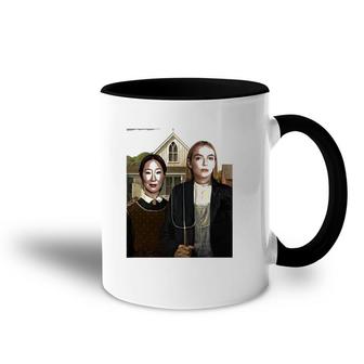 Villanelle And Eve American Gothic Killing Eve Accent Mug | Mazezy