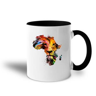 Vintage African Lion Lion Face Zoo Animal Africa Lion Accent Mug | Mazezy