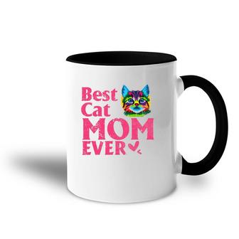 Vintage Best Cat Mom Ever Cut Colored Cat Mommy Accent Mug | Mazezy