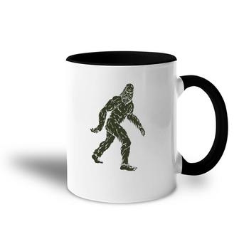 Vintage Bigfoot Subtle Military Camo Walking Sasquatch Retro Accent Mug | Mazezy