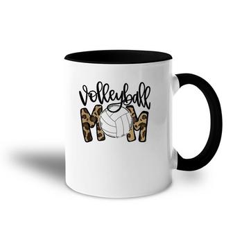 Volleyball Mom Leopard Funny Ball Mom Mother's Day Accent Mug | Mazezy
