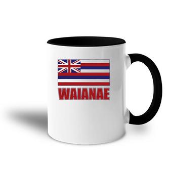Waianae Hawaii Hawaiian Flag, Hawaii 96792 Ver2 Accent Mug | Mazezy