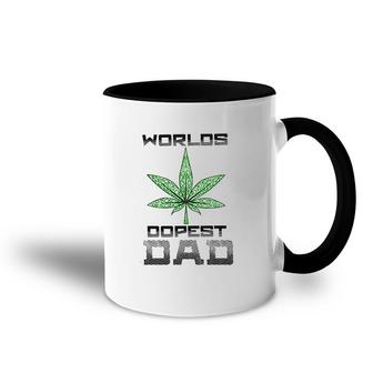 Weed Worlds Dopest Dad Funny Leaf Casual For Men Women Leaf Accent Mug - Seseable