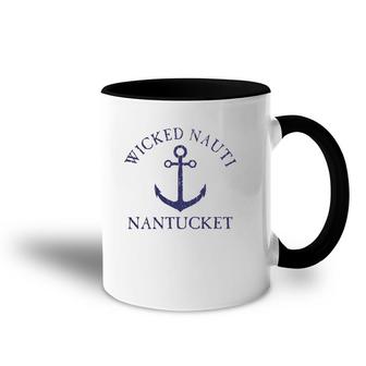 Wicked Nauti Nantucket Nautical Distressed Accent Mug | Mazezy