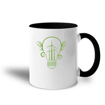 Windmill Light Bulb Solar Energy Global Warming Earth Day Accent Mug | Mazezy