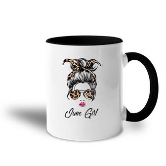 Women June Girl Classy Mom Life With Leopard Pattern Shades Accent Mug | Mazezy
