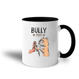 Womens American Bully Mom Dog Mama Funny Women V-Neck Accent Mug | Mazezy