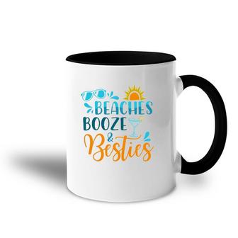 Womens Beaches Booze & Besties Funny Beach Lover Summer Vacation Accent Mug | Mazezy