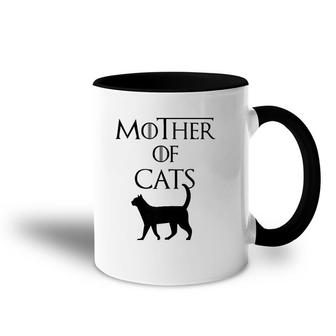 Womens Cat Mom Mother Of Cats Accent Mug | Mazezy