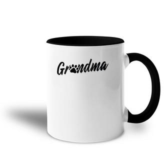 Womens Dog Grandma Mothers Day Gifts Women Pawma Paw Print V-Neck Accent Mug | Mazezy
