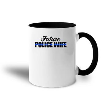 Womens Future Police Wife Thin Blue Line Accent Mug | Mazezy