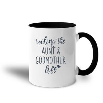 Womens Gag Aunt And Godmother Gift From Godchild Goddaughter Godson Accent Mug | Mazezy