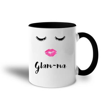 Womens Glam-Ma Grandma Mother's Day Sexy Face Lips Lashes Accent Mug | Mazezy
