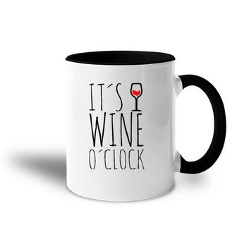 Womens It's Wine O'clock Time Red Wine Accent Mug | Mazezy