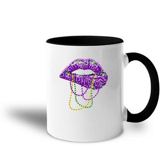Womens Mardi Gras For Women Lips Queen Carnival Costume Gift Accent Mug | Mazezy