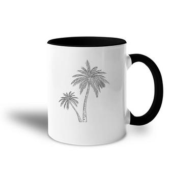 Womens Palm Tree Art Cute Tropical Desert Print Accent Mug | Mazezy
