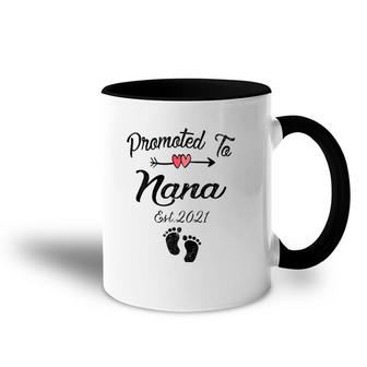 Womens Promoted To Nana 2021 First Time Mothers New Mom To Be Accent Mug | Mazezy AU