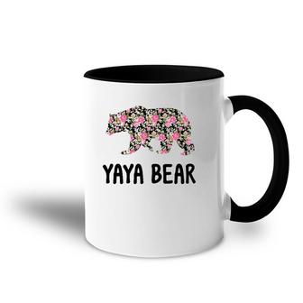 Yaya Bear Floral Grandmother Gift Accent Mug | Mazezy
