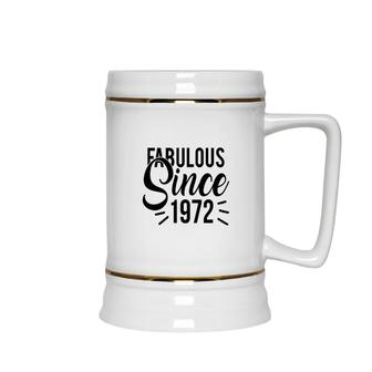 50Th Birthday Gift Bright Fabulous Since 1972 Ceramic Beer Stein - Seseable