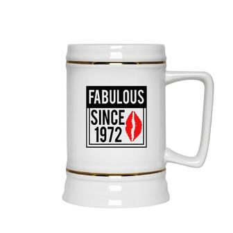 50Th Birthday Gift Funny Fabulous Since 1972 Ceramic Beer Stein - Seseable