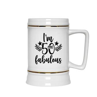 50Th Birthday Gift I Am 50 And Fabulous Ceramic Beer Stein - Seseable