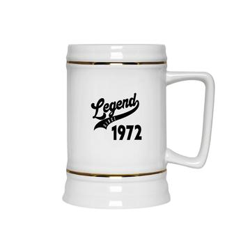 50Th Birthday Gift Legend Since 1972 Simple Ceramic Beer Stein - Seseable