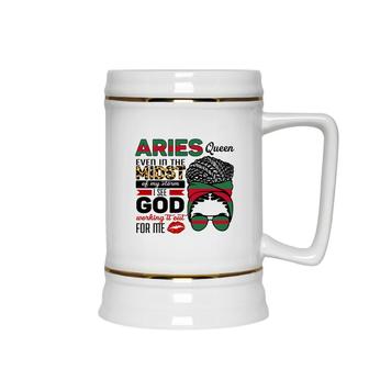 Aries Girls Aries Queen Ever In The Most Of My Storm Birthday Gift Ceramic Beer Stein - Seseable
