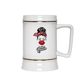 Aries Girls Aries Queen With Red Lip Gift Birthday Gift Ceramic Beer Stein - Seseable