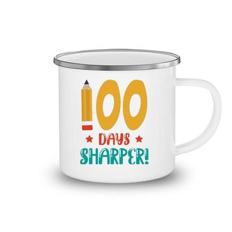 100 Days Sharper Funny Student Gift 100 Days Of School Camping Mug | Mazezy