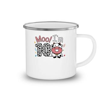 10Th Birthday Moo Cow Theme Farm Animal Ten Years Old Party Camping Mug | Mazezy