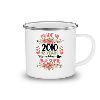 12 Years Old 12Th Birthday Born In 2010 Women Girls Floral Camping Mug - Seseable