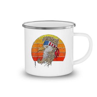 4th Of July Bald Eagle With Mullet American Usa Flag Camping Mug