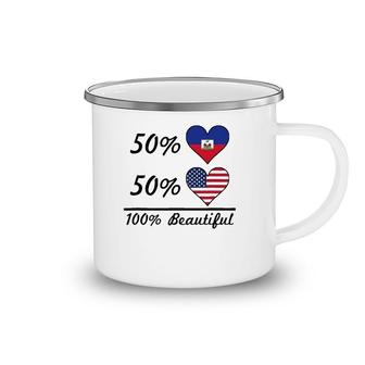 50 Haitian Flag 50 American Flag 100 Beautiful Cute Haiti Camping Mug | Mazezy