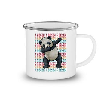 7 Years Old Panda Dabbing 7Th Birthday Panda Party Camping Mug - Seseable